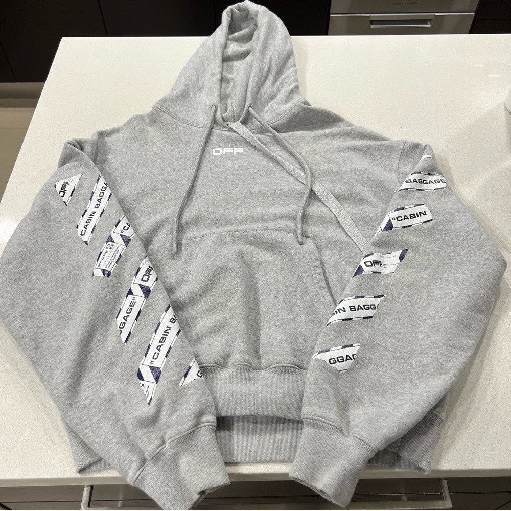 Off white hoodie airport tape arrows